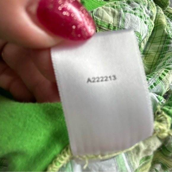 Denim&Co green white plaid green tee look Size M - Picture 7 of 8